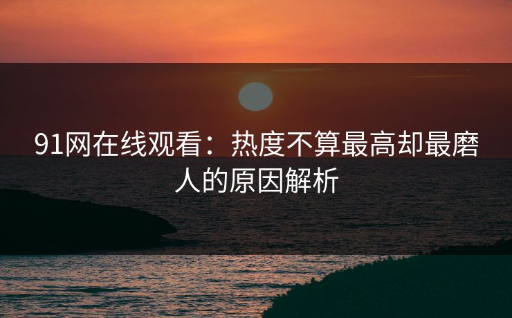 91网在线观看：热度不算最高却最磨人的原因解析