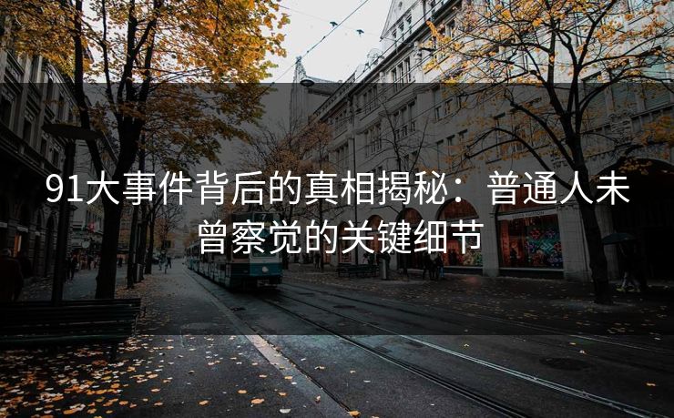 91大事件背后的真相揭秘：普通人未曾察觉的关键细节