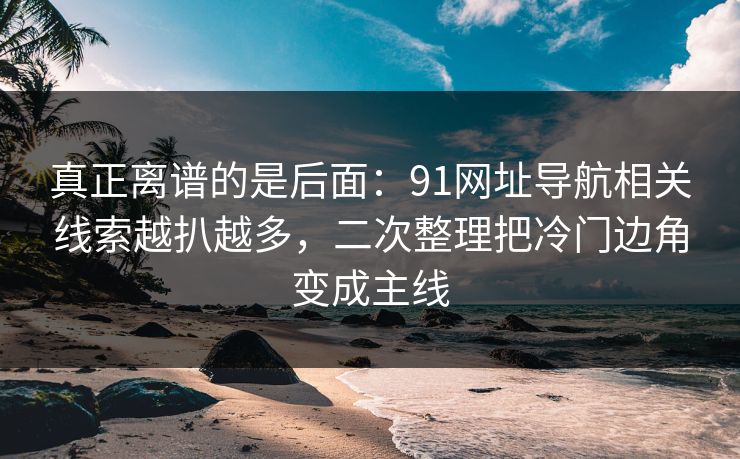 真正离谱的是后面：91网址导航相关线索越扒越多，二次整理把冷门边角变成主线