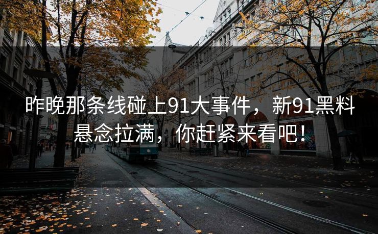 昨晚那条线碰上91大事件,新91黑料悬念拉满,你赶紧来看吧! 昨晚那条线碰上91大事件,新91黑料悬念拉满,你赶紧来看吧!